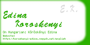 edina koroskenyi business card